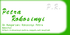 petra rokosinyi business card